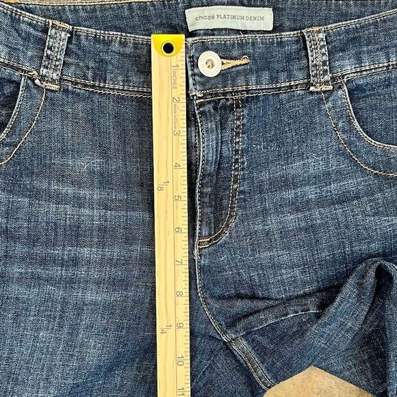 Chico’s Platinum Denim Ultimate Fit Cropped Jeans 1.5 Medium 10 - Picture 3 of 10